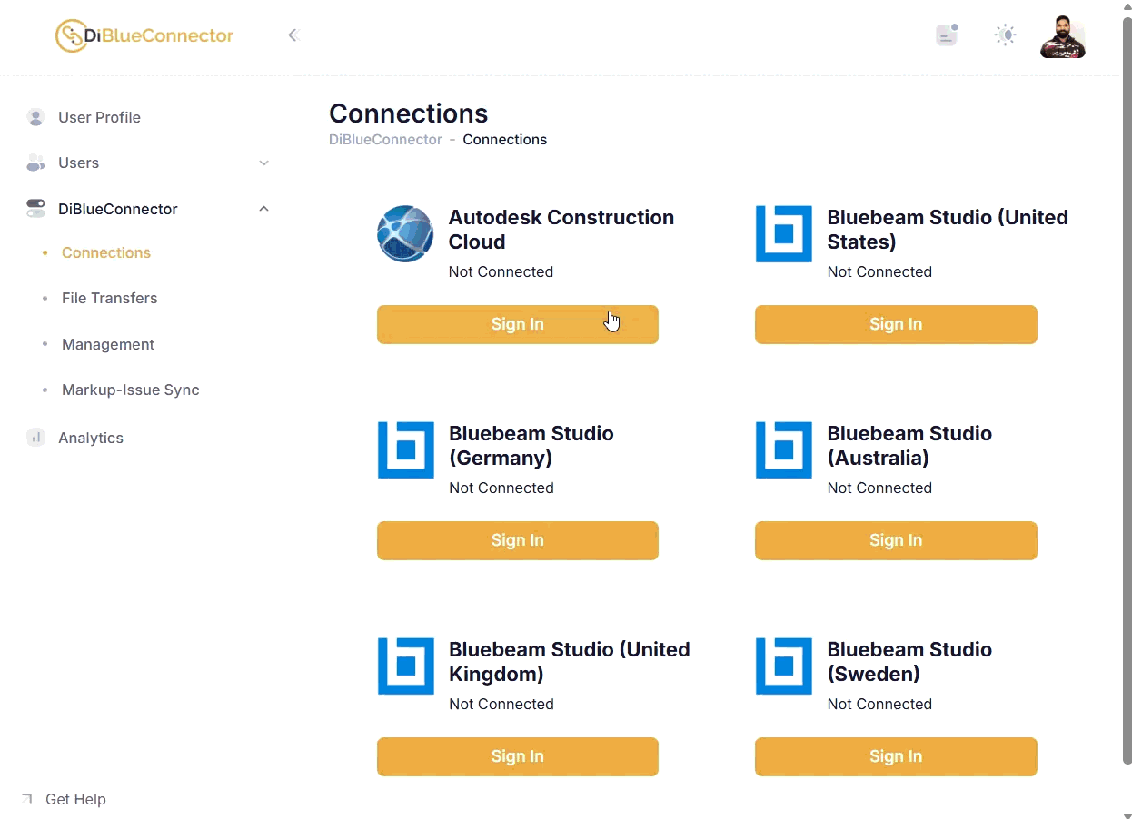 Connect with Autodesk Forma and Bluebeam Studio Accounts